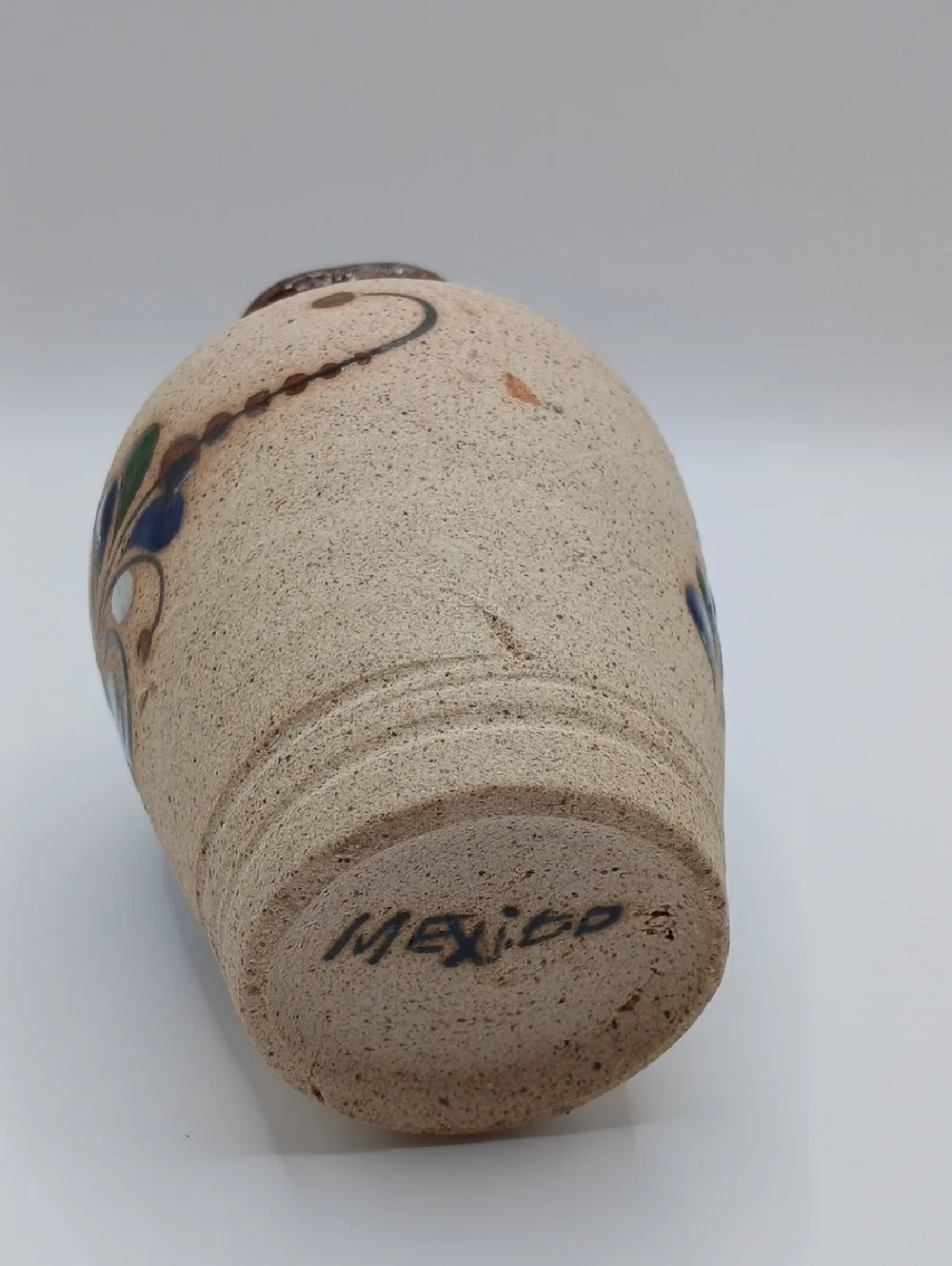 Tonala Hand-painted Floral Pottery Vase 5.5